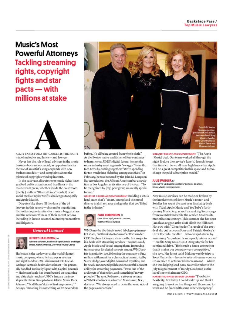 2025's Leading Music Lawyers: A Billboard Perspective 2025's Leading Music Lawyers: A Billboard Perspective