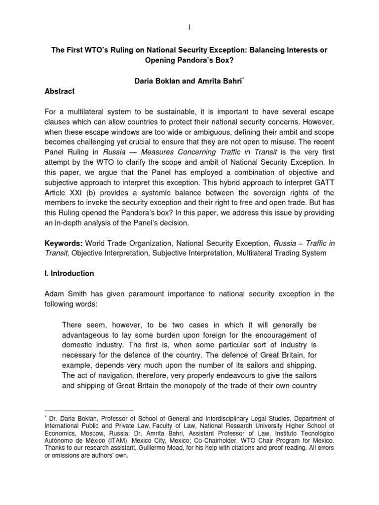 Addressing The Privilege Dilemma In The WTO Accession Process Addressing The Privilege Dilemma In The WTO Accession Process
