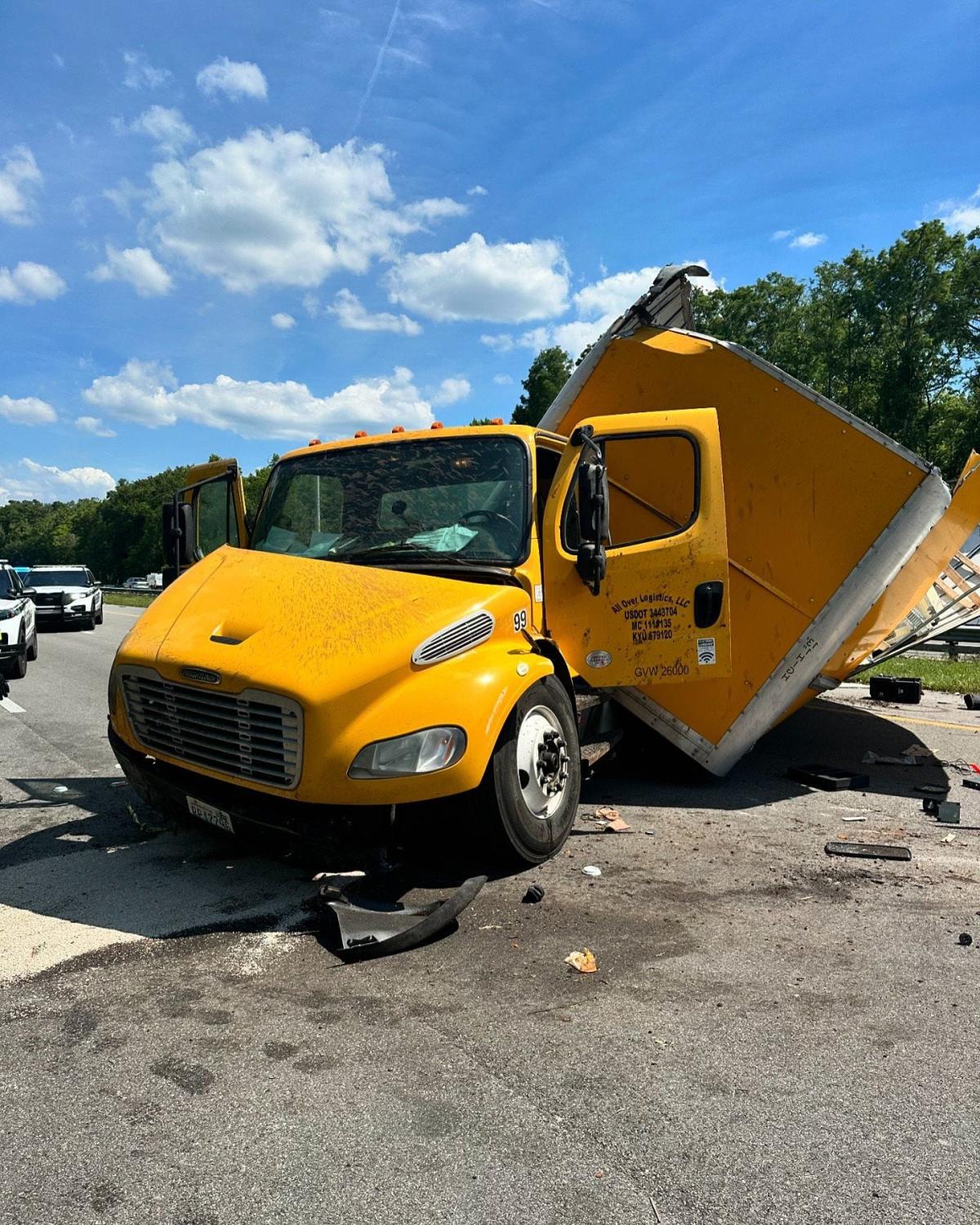 Box Truck Involved In Route 581 Accident; Traffic Backed Up Box Truck Involved In Route 581 Accident; Traffic Backed Up