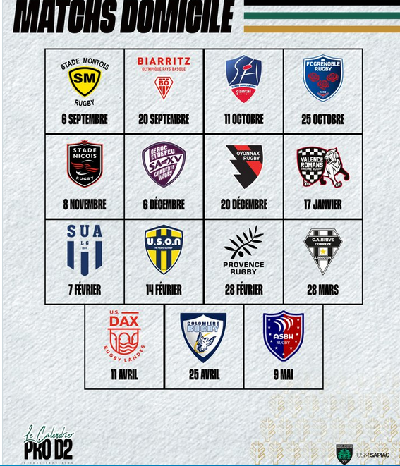Calendrier Pro D2: Les Défis De Valence-Romans Et SU Agen Pour Le Maintien Calendrier Pro D2: Les Défis De Valence-Romans Et SU Agen Pour Le Maintien