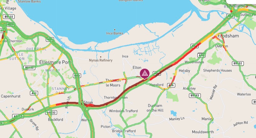Cheshire/Deeside M56 Delays Following Road Accident Cheshire/Deeside M56 Delays Following Road Accident