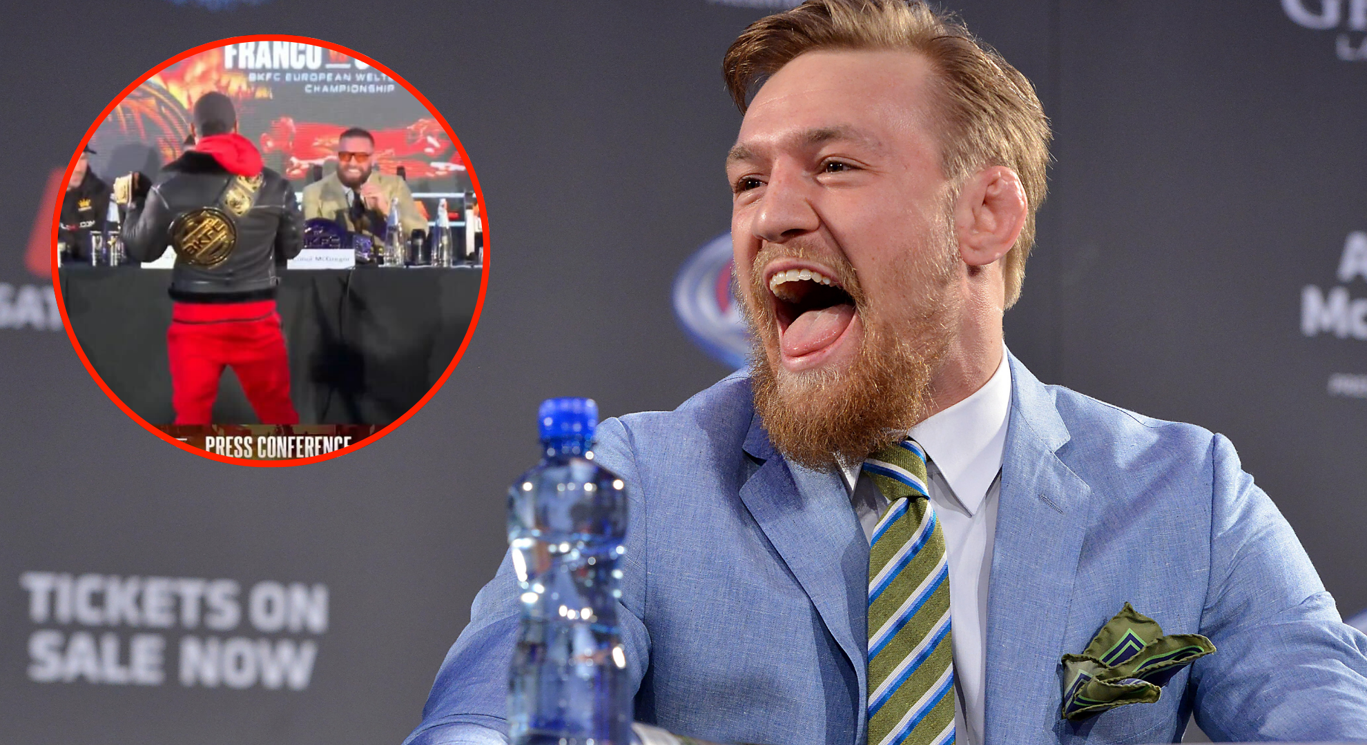 Conor McGregor's BKFC Support: Recreating The Aldo Press Conference Infamy Conor McGregor's BKFC Support: Recreating The Aldo Press Conference Infamy