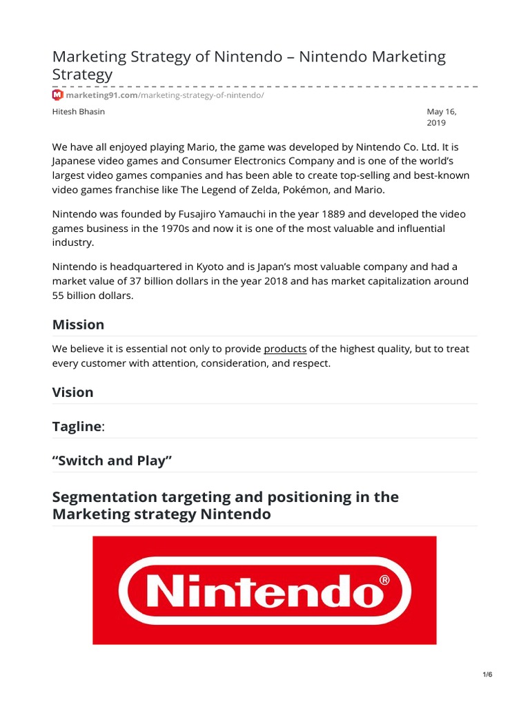 Exploring Nintendo's Risk-Averse Strategy In A Changing Market Exploring Nintendo's Risk-Averse Strategy In A Changing Market