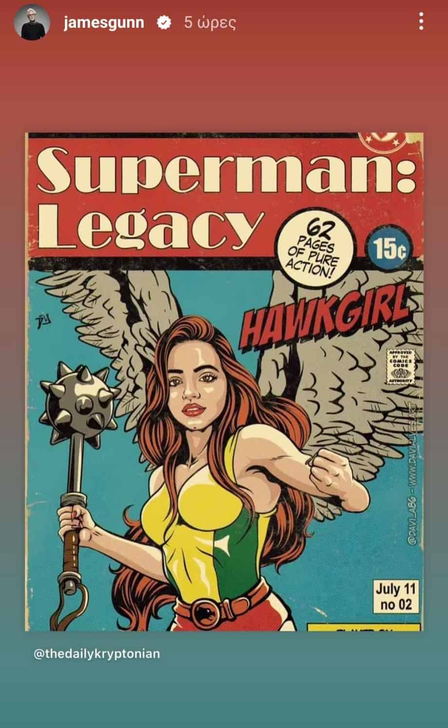 James Gunn Hints At A Significant Hawkgirl Role In His Superman Film James Gunn Hints At A Significant Hawkgirl Role In His Superman Film