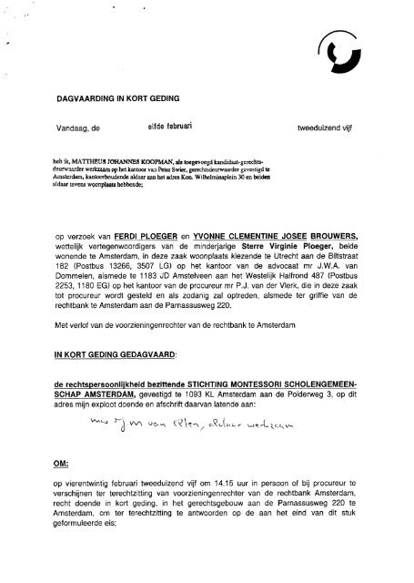 Kort Geding Kampen Vs. Enexis: Stroomvoorziening Duurzaam Schoolgebouw Kort Geding Kampen Vs. Enexis: Stroomvoorziening Duurzaam Schoolgebouw