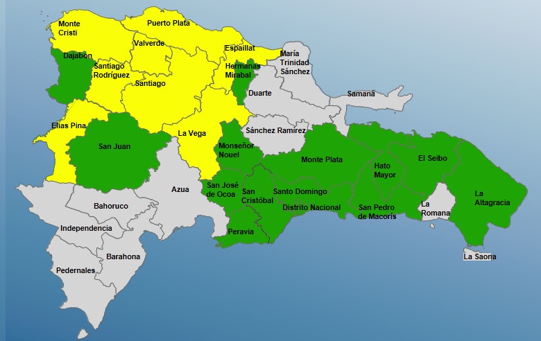 Nueve Provincias En Alerta Amarilla, Cinco En Verde Según El COE Nueve Provincias En Alerta Amarilla, Cinco En Verde Según El COE