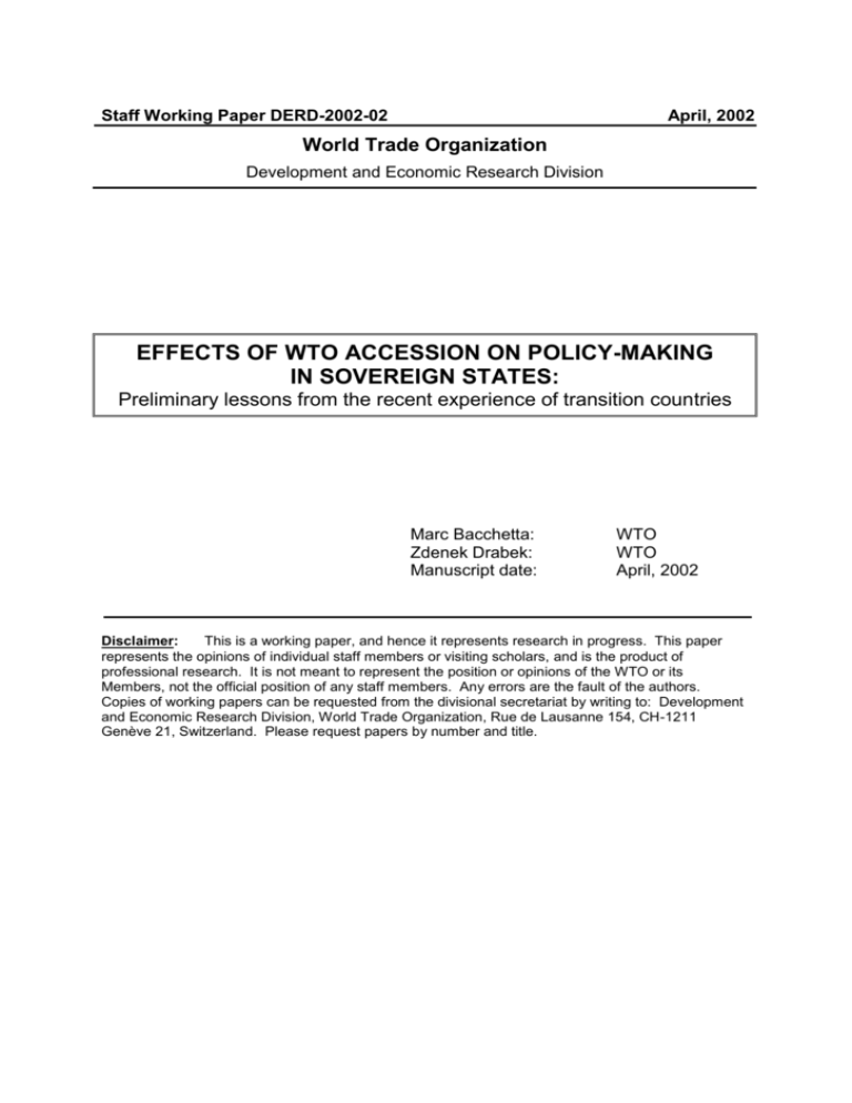 The Privilege Dilemma And Its Impact On WTO Accession The Privilege Dilemma And Its Impact On WTO Accession